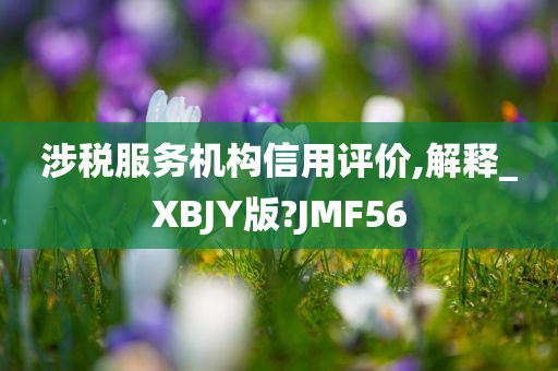 涉税服务机构信用评价,解释_XBJY版?JMF56