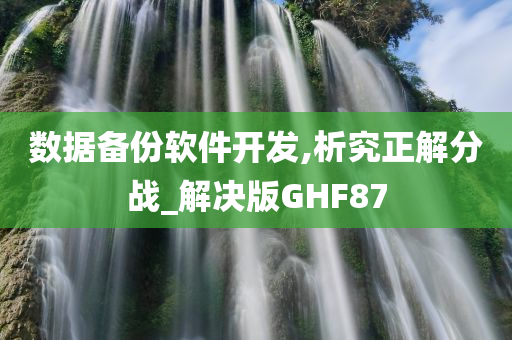 数据备份软件开发,析究正解分战_解决版GHF87