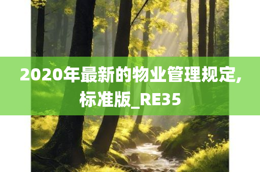 2020年最新的物业管理规定,标准版_RE35