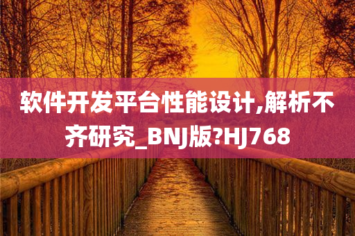 软件开发平台性能设计,解析不齐研究_BNJ版?HJ768