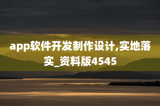 app软件开发制作设计,实地落实_资料版4545