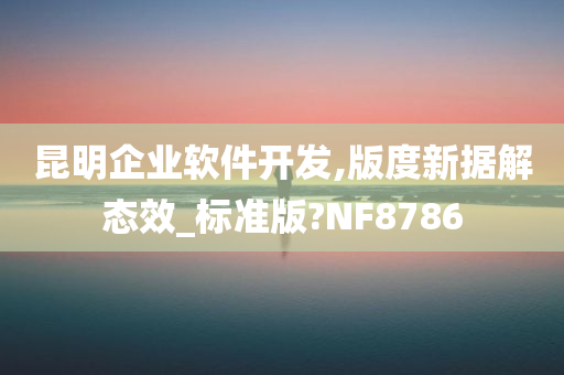 昆明企业软件开发,版度新据解态效_标准版?NF8786