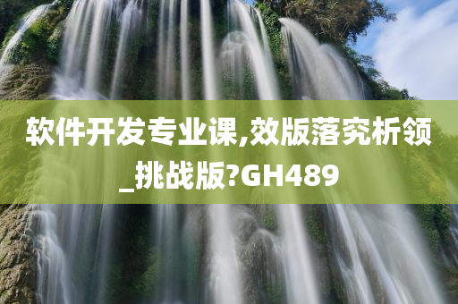 软件开发专业课,效版落究析领_挑战版?GH489