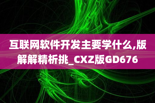 互联网软件开发主要学什么,版解解精析挑_CXZ版GD676