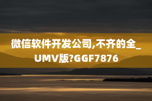 微信软件开发公司,不齐的全_UMV版?GGF7876