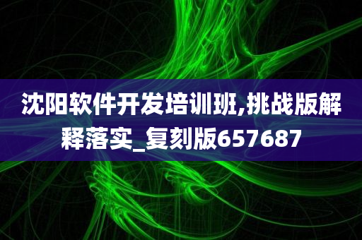 沈阳软件开发培训班,挑战版解释落实_复刻版657687