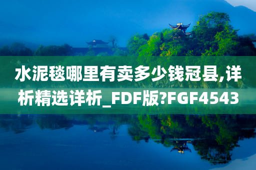 水泥毯哪里有卖多少钱冠县,详析精选详析_FDF版?FGF4543