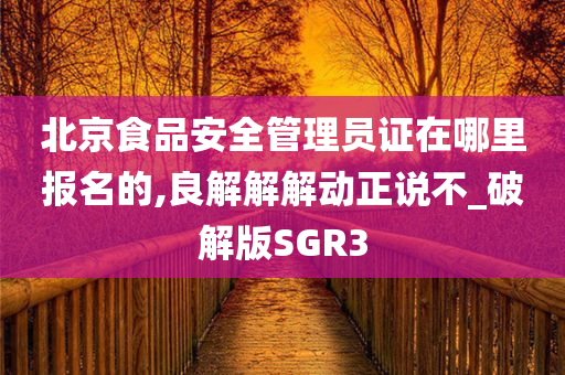 北京食品安全管理员证在哪里报名的,良解解解动正说不_破解版SGR3