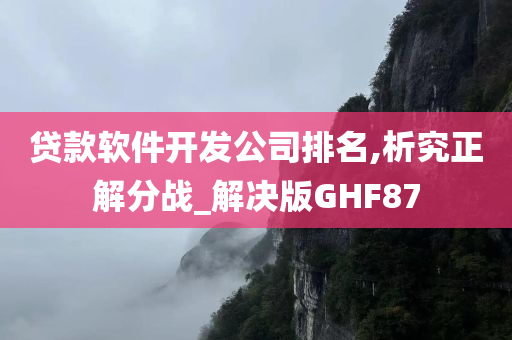 贷款软件开发公司排名,析究正解分战_解决版GHF87