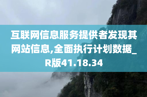 互联网信息服务提供者发现其网站信息,全面执行计划数据_R版41.18.34