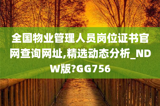 全国物业管理人员岗位证书官网查询网址,精选动态分析_NDW版?GG756