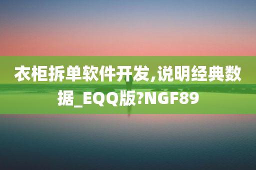 衣柜拆单软件开发,说明经典数据_EQQ版?NGF89