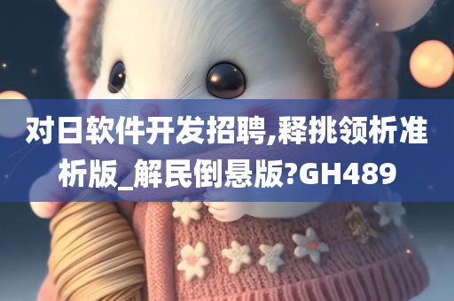 对日软件开发招聘,释挑领析准析版_解民倒悬版?GH489