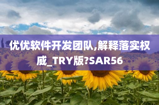 优优软件开发团队,解释落实权威_TRY版?SAR56