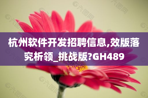 杭州软件开发招聘信息,效版落究析领_挑战版?GH489