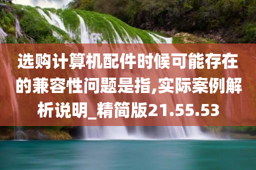 选购计算机配件时候可能存在的兼容性问题是指,实际案例解析说明_精简版21.55.53