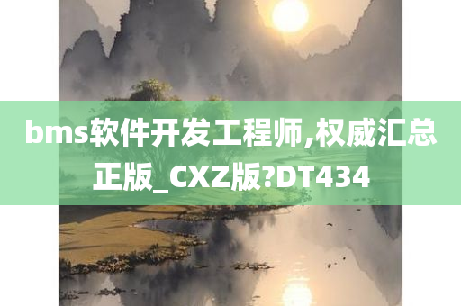 bms软件开发工程师,权威汇总正版_CXZ版?DT434