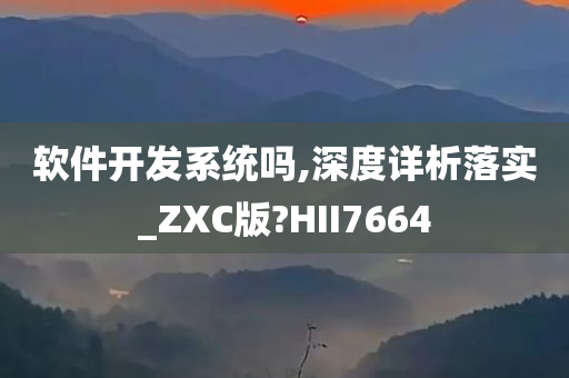 软件开发系统吗,深度详析落实_ZXC版?HII7664