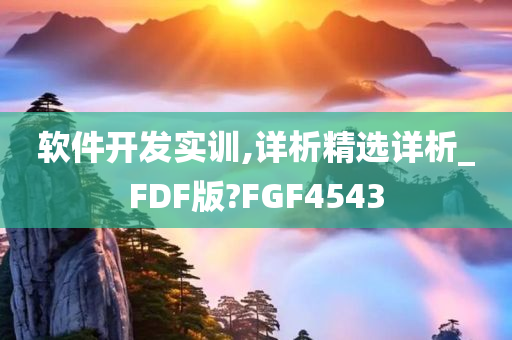 软件开发实训,详析精选详析_FDF版?FGF4543