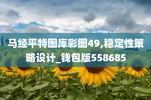 马经平特图库彩图49,稳定性策略设计_钱包版558685