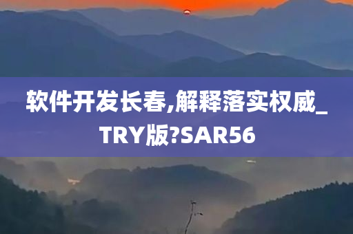 软件开发长春,解释落实权威_TRY版?SAR56