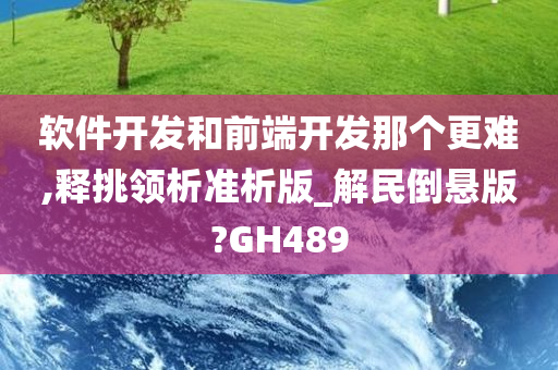 软件开发和前端开发那个更难,释挑领析准析版_解民倒悬版?GH489