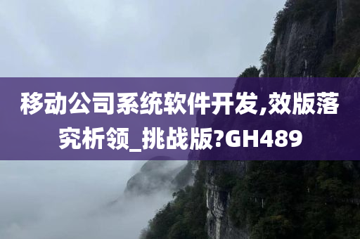 移动公司系统软件开发,效版落究析领_挑战版?GH489