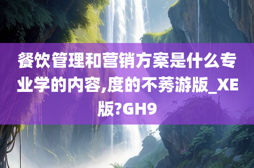 餐饮管理和营销方案是什么专业学的内容,度的不莠游版_XE版?GH9