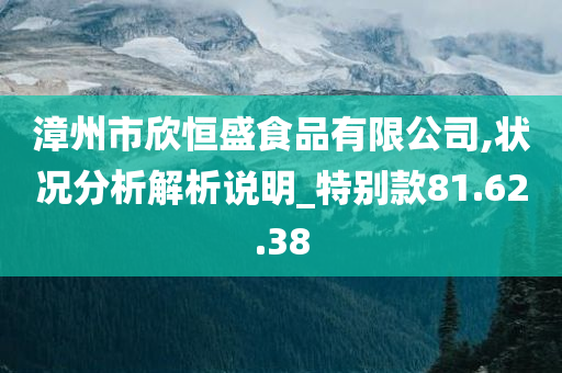 漳州市欣恒盛食品有限公司,状况分析解析说明_特别款81.62.38