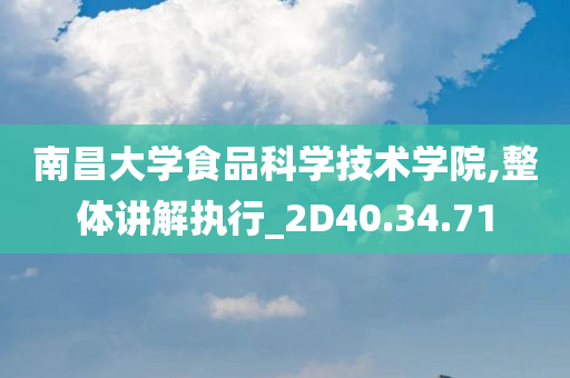 南昌大学食品科学技术学院,整体讲解执行_2D40.34.71