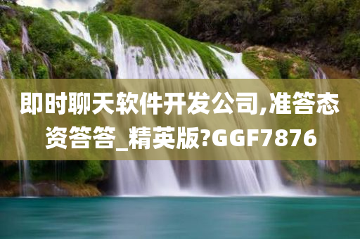 即时聊天软件开发公司,准答态资答答_精英版?GGF7876