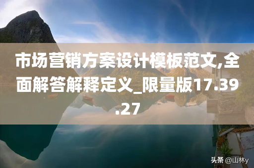 市场营销方案设计模板范文,全面解答解释定义_限量版17.39.27