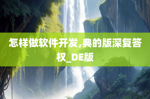 怎样做软件开发,典的版深复答权_DE版