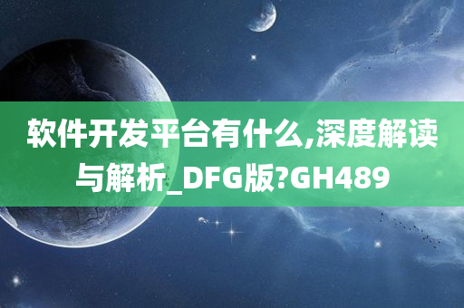 软件开发平台有什么,深度解读与解析_DFG版?GH489