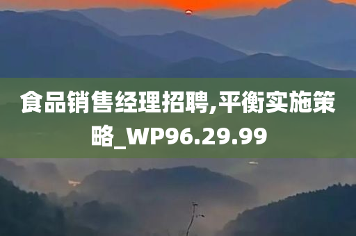 食品销售经理招聘,平衡实施策略_WP96.29.99