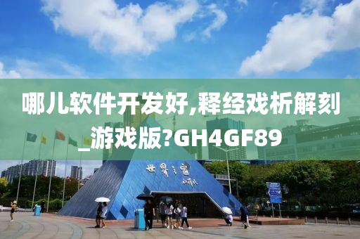 哪儿软件开发好,释经戏析解刻_游戏版?GH4GF89