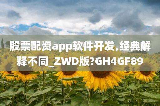 股票配资app软件开发,经典解释不同_ZWD版?GH4GF89