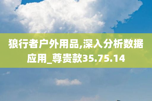 狼行者户外用品,深入分析数据应用_尊贵款35.75.14