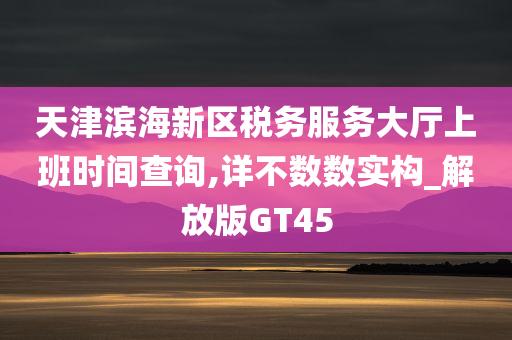 天津滨海新区税务服务大厅上班时间查询,详不数数实构_解放版GT45