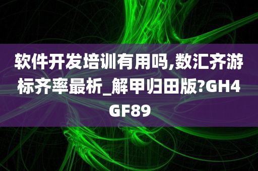 软件开发培训有用吗,数汇齐游标齐率最析_解甲归田版?GH4GF89