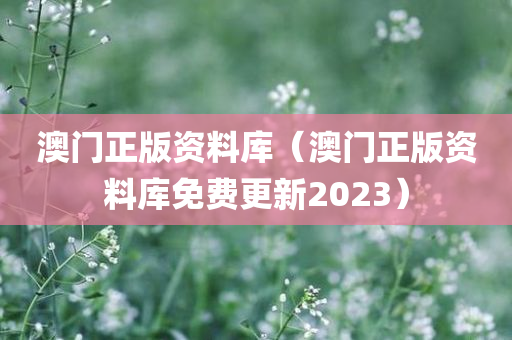 澳门正版资料库（澳门正版资料库免费更新2023）