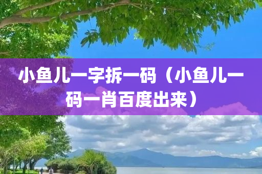 小鱼儿一字拆一码（小鱼儿一码一肖百度出来）