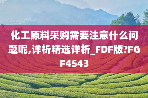 化工原料采购需要注意什么问题呢,详析精选详析_FDF版?FGF4543