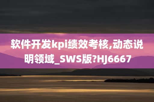 软件开发kpi绩效考核,动态说明领域_SWS版?HJ6667