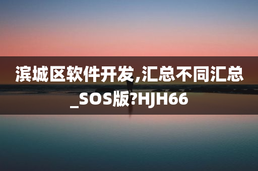 滨城区软件开发,汇总不同汇总_SOS版?HJH66