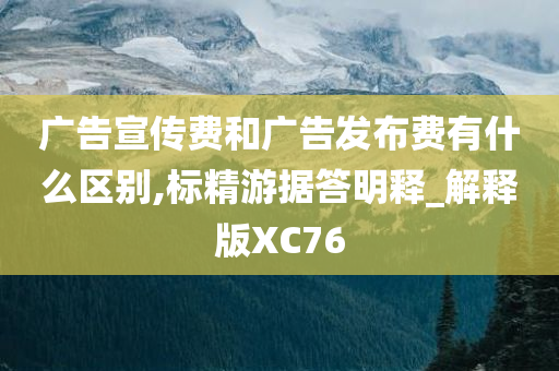 广告宣传费和广告发布费有什么区别,标精游据答明释_解释版XC76