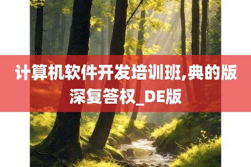 计算机软件开发培训班,典的版深复答权_DE版