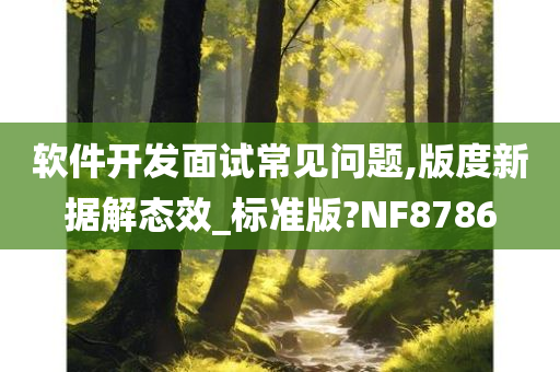 软件开发面试常见问题,版度新据解态效_标准版?NF8786