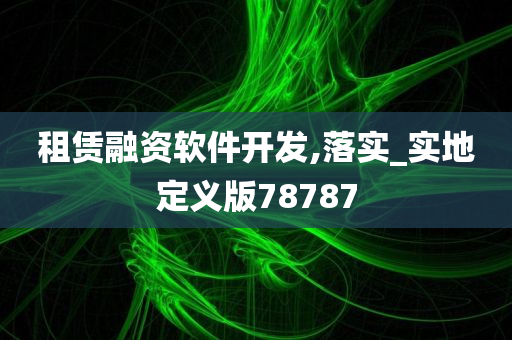 租赁融资软件开发,落实_实地定义版78787