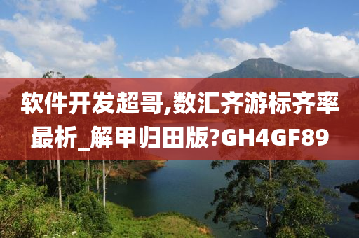 软件开发超哥,数汇齐游标齐率最析_解甲归田版?GH4GF89